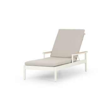 Lucia Outdoor Sunlounger with Side Table, White