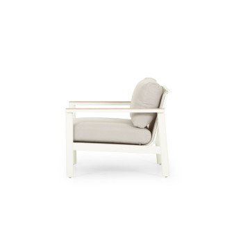 Lucia 3 Piece Outdoor Lounge Set With Side Table, White