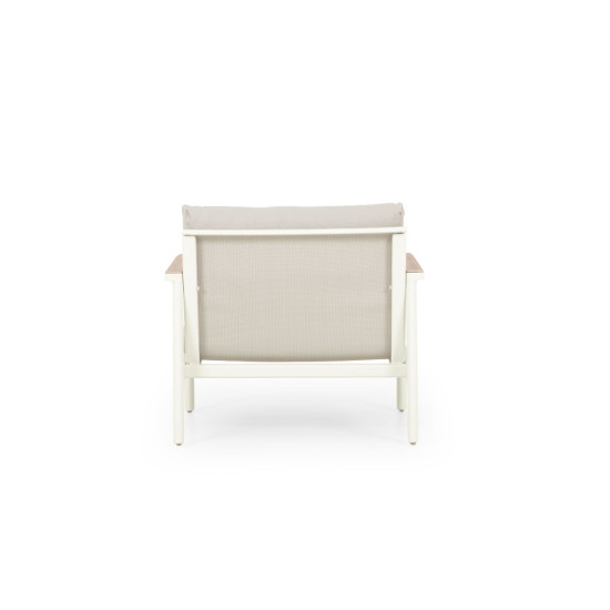 Lucia 3 Piece Outdoor Lounge Set With Side Table, White