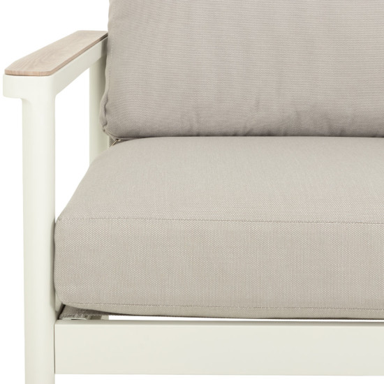 Lucia 3 Piece Outdoor Lounge Set With Side Table, White