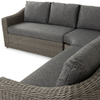 Martinique 4 Piece Outdoor Lounge Set with Coffee Table, Charcoal