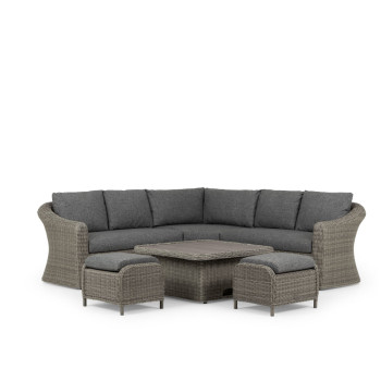 Martinique 4 Piece Outdoor Lounge Set with Coffee Table, Charcoal