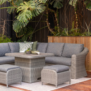 Martinique 4 Piece Outdoor Lounge Set with Coffee Table, Charcoal