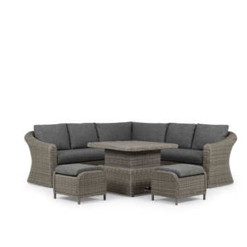 Martinique 4 Piece Outdoor Lounge Set with Coffee Table, Charcoal