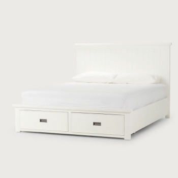 Melve 3 Piece Bedroom Set with Queen Bed Frame, White