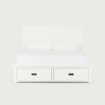 Melve 3 Piece Bedroom Set with Queen Bed Frame, White