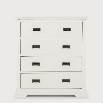 Melve 4 Piece Bedroom Set with Queen Bed Frame, White