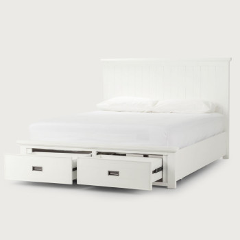 Melve 4 Piece Bedroom Set with Queen Bed Frame, White