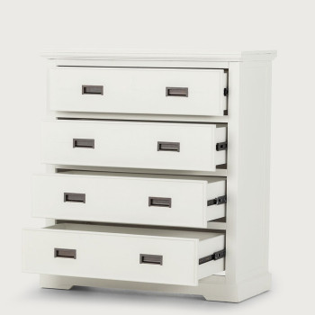 Melve 6 Piece Bedroom Set with Queen Bed Frame, White