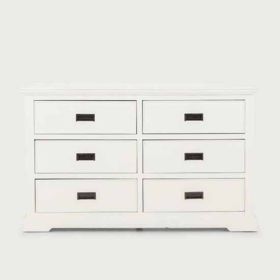 Melve 6 Piece Bedroom Set with Queen Bed Frame, White