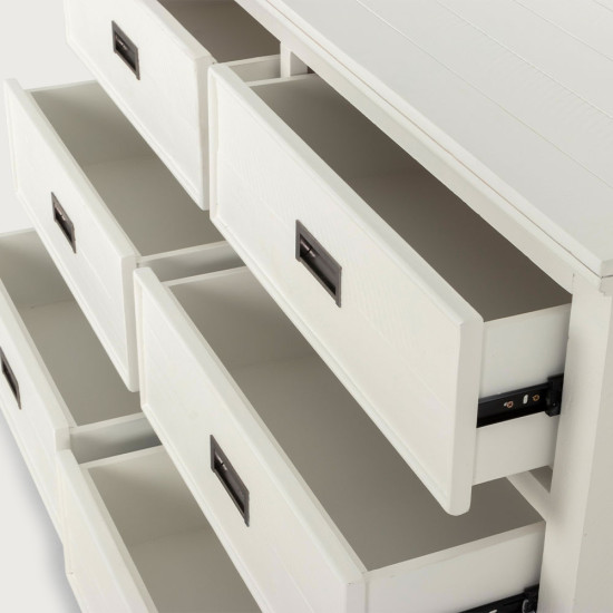 Melve 6 Piece Bedroom Set with Queen Bed Frame, White