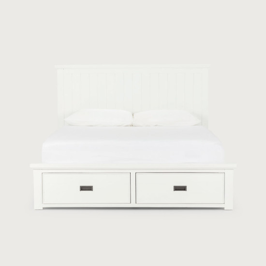 Melve 6 Piece Bedroom Set with Queen Bed Frame, White