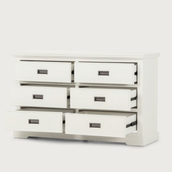 Melve 6 Piece Bedroom Set with Double/Queen Headboard, White