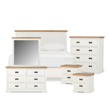Melve 6 Piece Bedroom Set with Double/Queen Headboard
