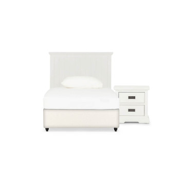 Melve 2 Piece Bedroom Set with Single / King Single Headboard, White