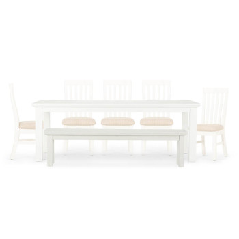 Melve 7 Piece Dining Set - W220, White