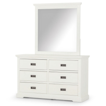 Melve Lowboy & Dresser Mirror, White