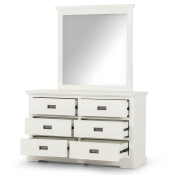 Melve Lowboy & Dresser Mirror, White