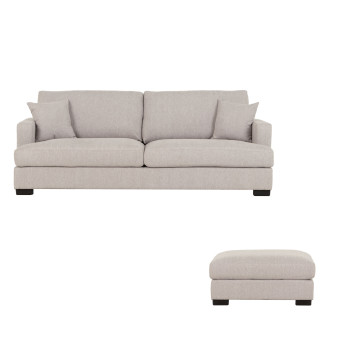 Milana 3 Seater + Ottoman, Light Grey