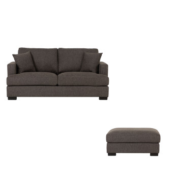 Milana 2 Seater + Ottoman, Charcoal