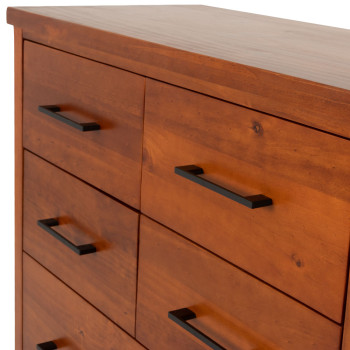 Miller 4 Piece Bedroom Set with 2 Drawers Queen Bed Frame and 7 Drawer Tallboy, Light