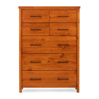 Miller 6 Piece Bedroom Set with 2 Drawers Queen Bed Frame and 7 Drawer Tallboy, Light