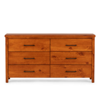 Miller 6 Piece Bedroom Set with 2 Drawers Queen Bed Frame and 7 Drawer Tallboy, Light