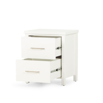 Miller 4 Piece Bedroom Set with 2 Drawers Queen Bed Frame and 7 Drawer Tallboy, White