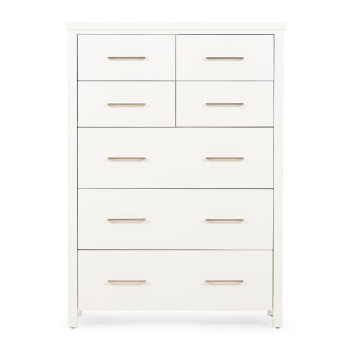 Miller 6 Piece Bedroom Set with 2 Drawers Queen Bed Frame and 7 Drawer Tallboy, White