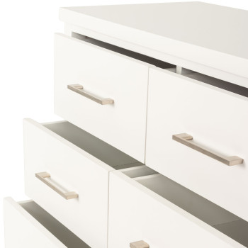 Miller 6 Piece Bedroom Set with 2 Drawers Queen Bed Frame and 7 Drawer Tallboy, White