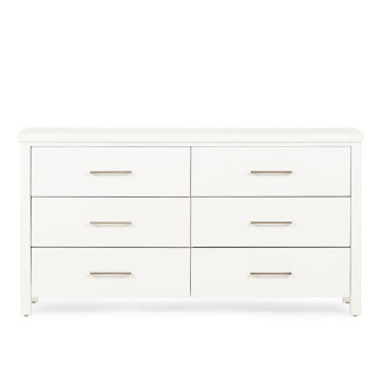 Miller 6 Piece Bedroom Set with 2 Drawers Queen Bed Frame and 7 Drawer Tallboy, White
