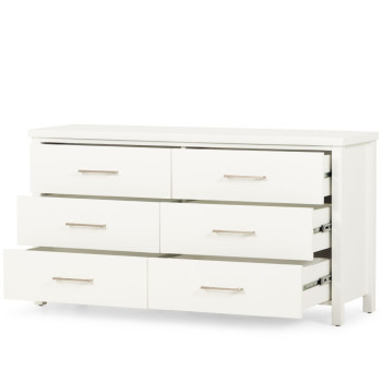 Miller 6 Piece Bedroom Set with 2 Drawers Queen Bed Frame and 7 Drawer Tallboy, White