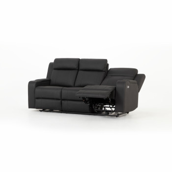 Nico 3 Seater Recliner + 2 Recliner Chairs, Charcoal
