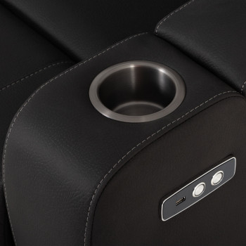 Nico 2 Seater Recliner + 2 Recliner Chairs, Charcoal