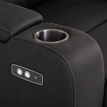 Nico 2 Seater Recliner + 2 Recliner Chairs, Charcoal