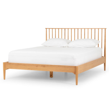 Nordic 4 Piece Bedroom Set with Queen Bed Frame and 2 Drawer Bedside