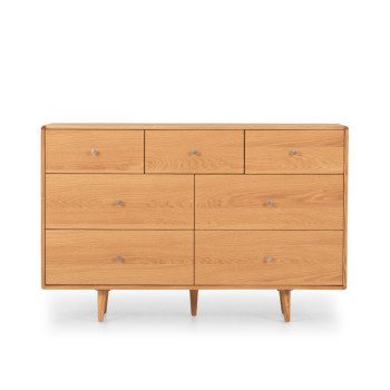 Nordic 5 Piece Bedroom Set with Queen Bed Frame and 2 Drawer Bedside