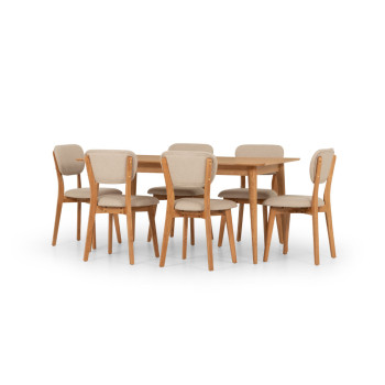 Nordic 7 Piece Dining Set - W160/210
