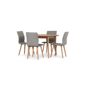 Alma & Norsk 5 Piece Dining Set - W120, Light Grey