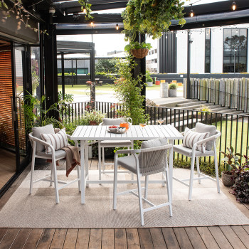 Pacific 5 Piece Outdoor Bar Set, White