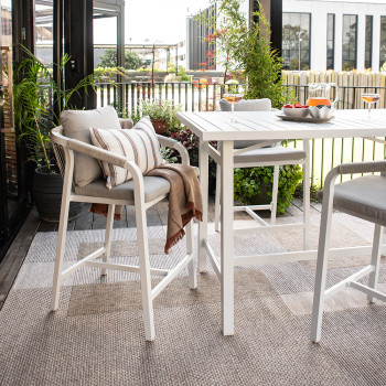 Pacific 5 Piece Outdoor Bar Set, White