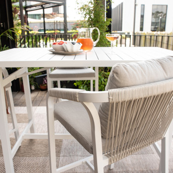 Pacific 5 Piece Outdoor Bar Set, White