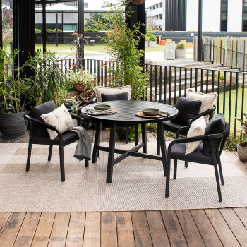 Pacific 5 Piece Outdoor Dining Set, Black