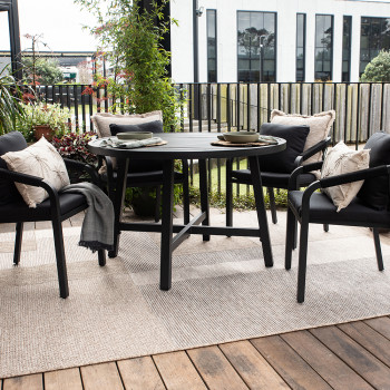 Pacific 5 Piece Outdoor Dining Set, Black