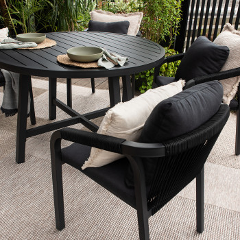 Pacific 5 Piece Outdoor Dining Set, Black