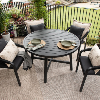 Pacific 5 Piece Outdoor Dining Set, Black