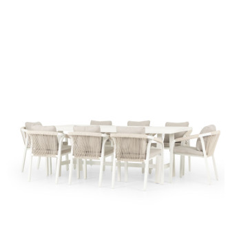 Pacific 9 Piece Outdoor Dining Set, White
