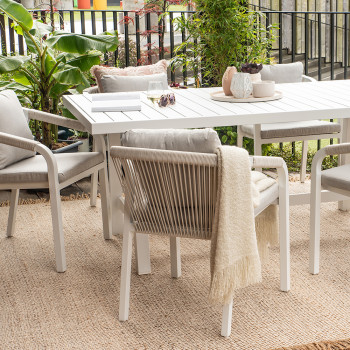 Pacific 9 Piece Outdoor Dining Set, White