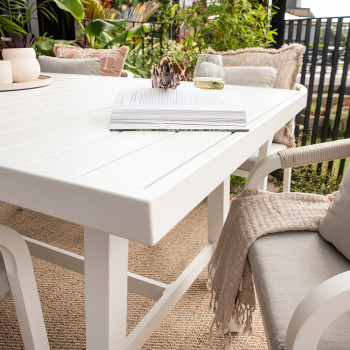 Pacific 9 Piece Outdoor Dining Set, White