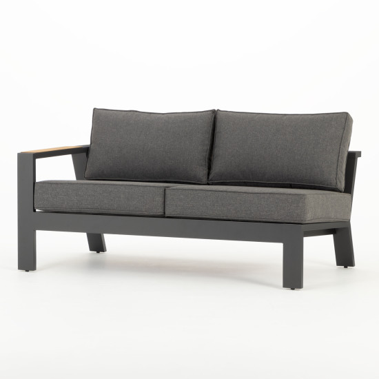 Palamea 3 Piece Outdoor Lounge Set with Coffee Table - W143, Gunmetal
